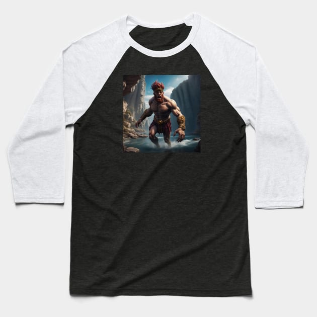 Guardian of the Mountain Stream Baseball T-Shirt by AICreativeArts